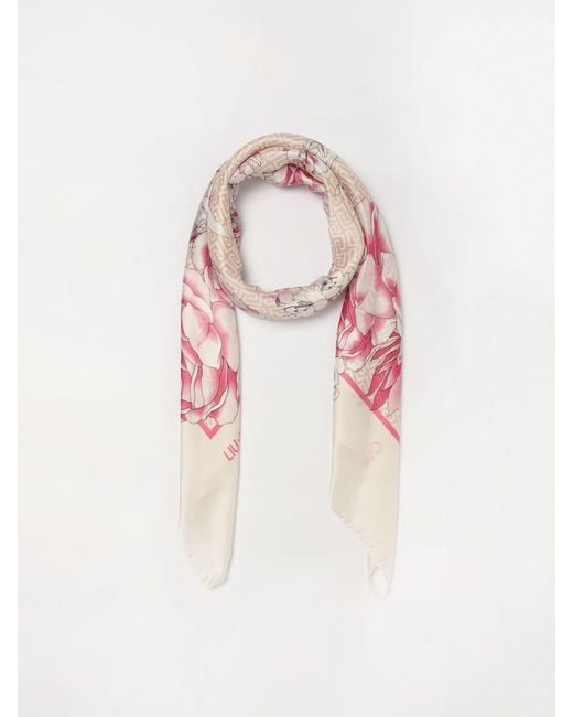 Liu Jo Pink Peony Printed Polyester Foulard