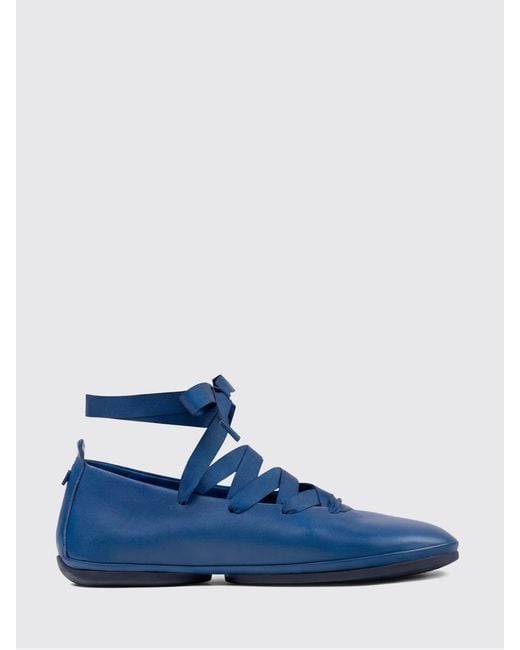 Camper Blue Right Nina Leather Ballerina