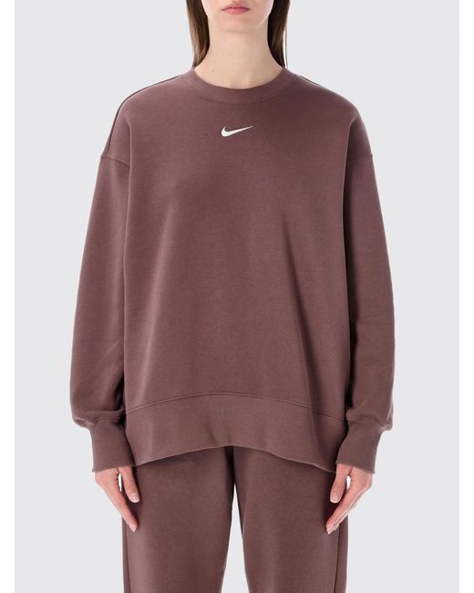 Nike Purple Cotton Blend Crewneck Sweatshirt