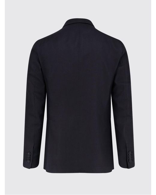 Tagliatore Black Double-Breasted Virgin Wool Blend Blazer for men