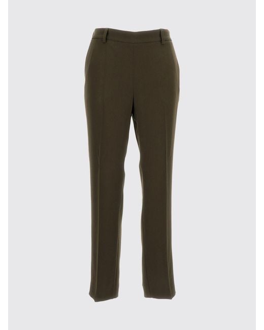 Alberto Biani Green Slim Fit Crêpe Chino Trousers With Side Zip