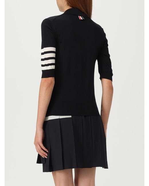 Thom Browne Black Wool Polo Shirt