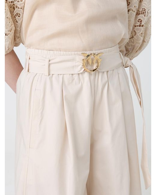 Pinko Natural Love Birds Cropped Cotton Trousers