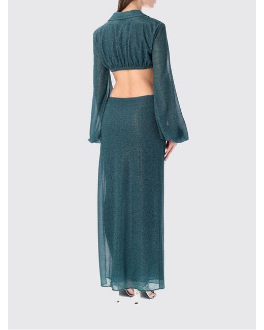 Oseree Blue Lurex Viscose Dress
