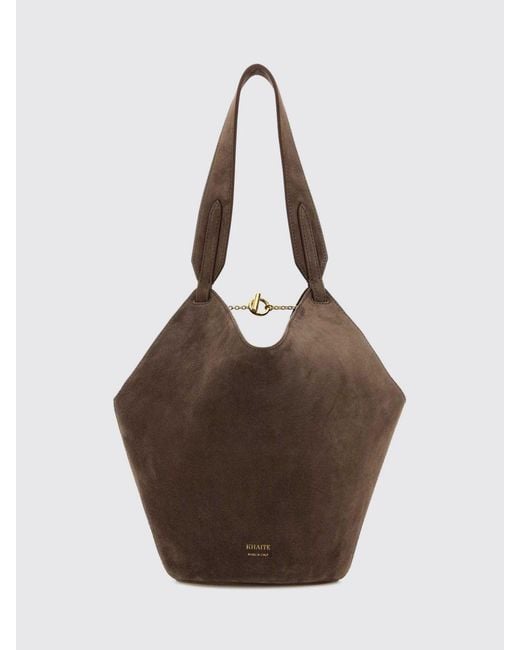 Khaite Brown Lotus Suede Bag