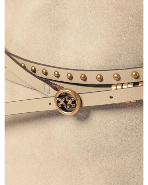 Pinko Natural Belt Suede Bucket Bag