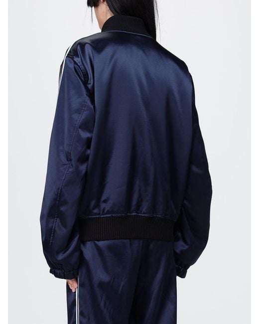 Off-White c/o Virgil Abloh Blue Satin Bomber Jacket