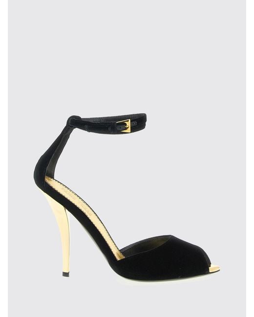Paris Texas Black Flat Sandal