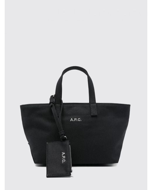A.P.C. Black Le Drummer Cotton Canvas Bag