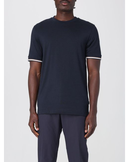 T-Shirt Basic A Girocollo di Boss in Blue da Uomo
