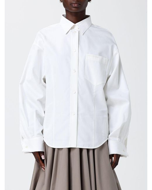 Balenciaga White Cotton And Silk Poplin Shirt