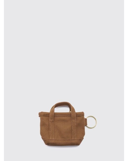 Carhartt Brown Dearborn Cotton Canvas Keychain With Printed Logo for men