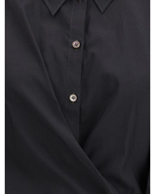 Lemaire Blue Cotton And Silk Shirt