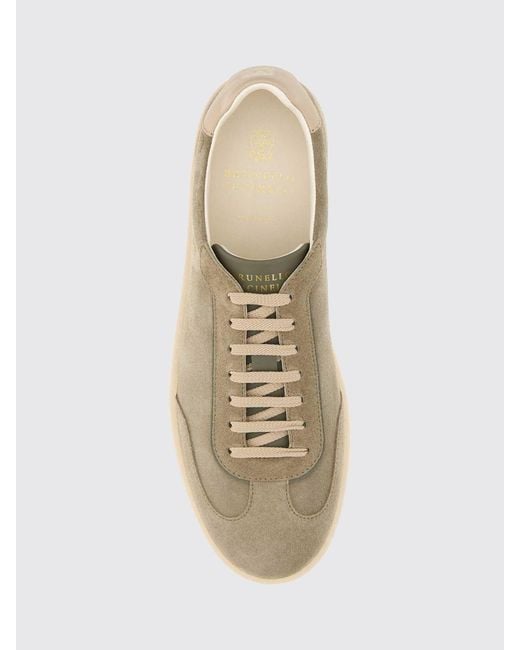 Brunello Cucinelli Multicolor Low-Top Suede Calfskin Trainers With Laminated Logo for men