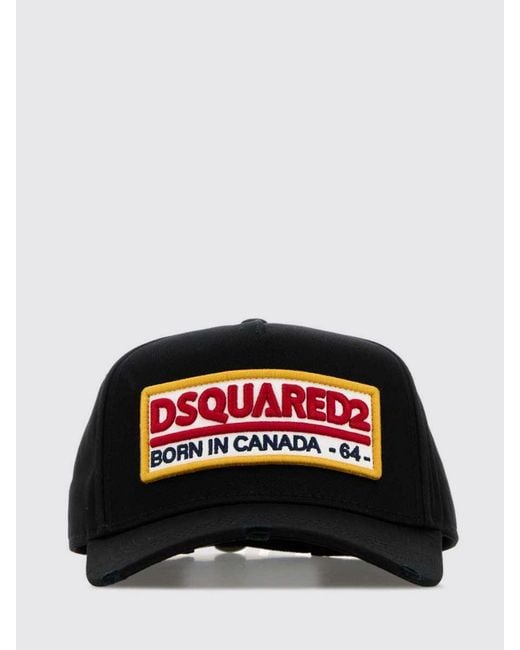 DSquared² Baumwoll-Twill-Kappe Mit Logo in Black für Herren