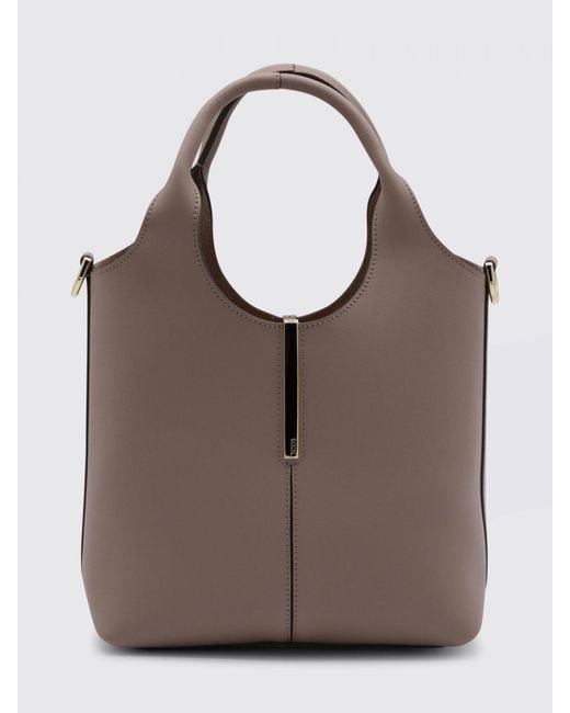 Tod's Brown Small Leather Shopping Tote Bag