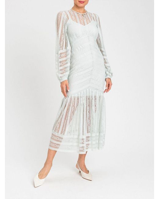 Twinset Multicolor Lace Midi Dress