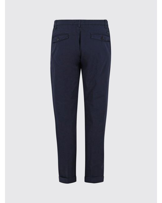 Fay Blue Stretch Cotton Gabardine Chino Trousers for men