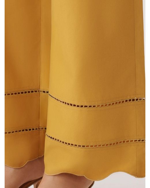 Fabiana Filippi Yellow Cotton Palazzo Trousers