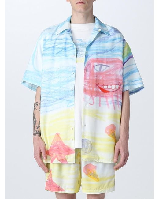 Paura Blue Bowling Shirt X Giglio.com for men