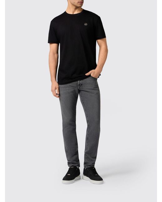 Philipp Plein Black Cotton Denim Slim Fit Jeans for men
