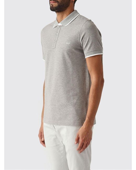 Fay Gray Basic Cotton Polo Shirt for men
