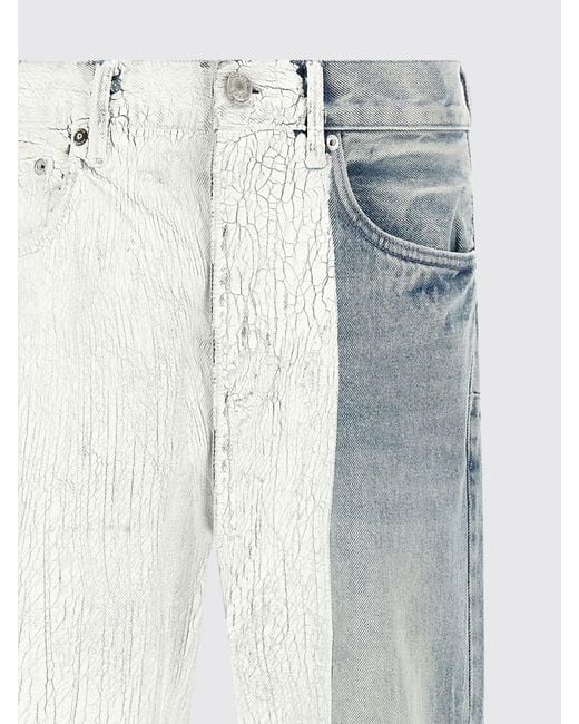 Purple White Jeans for men