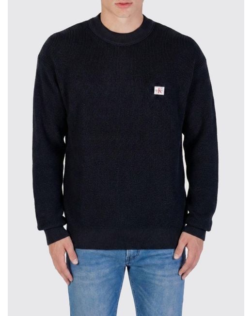 Calvin Klein Blue Cotton Knit Jumper for men