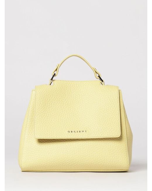 Orciani Yellow Sveva Soft Hammered Leather Bag
