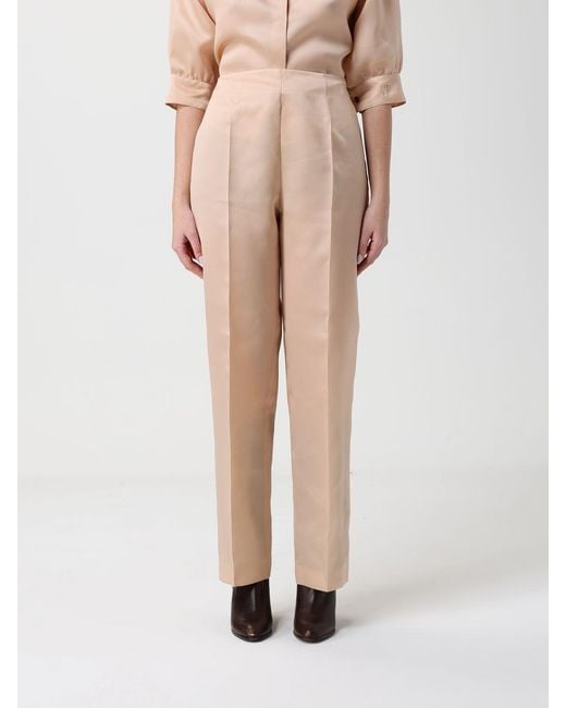 Alberta Ferretti Natural Elegant Silk Organza Trousers