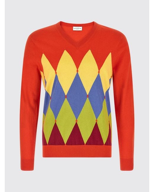 Ballantyne Pullover Aus Baumwolle Und Kaschmir Mit Rautenmuster in Red für Herren