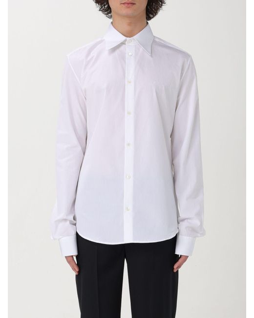 Camicia di cotone di Balmain in White da Uomo