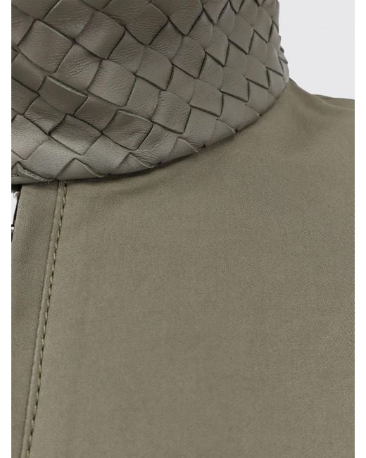 Bottega Veneta Green Cotton And Woven Leather Jacket for men