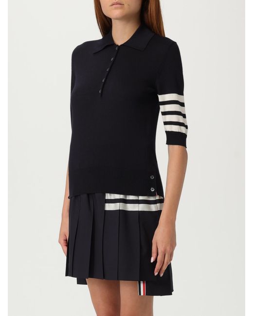 Thom Browne Black Wool Polo Shirt