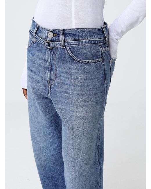 Pinko Blue Cotton Cropped Pants