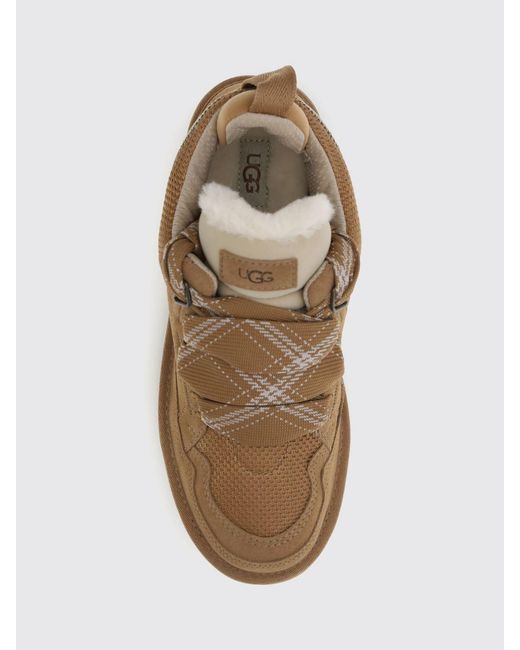 Ugg Brown Lo Lowmel Low-Top Suede Trainers With Wool Interior