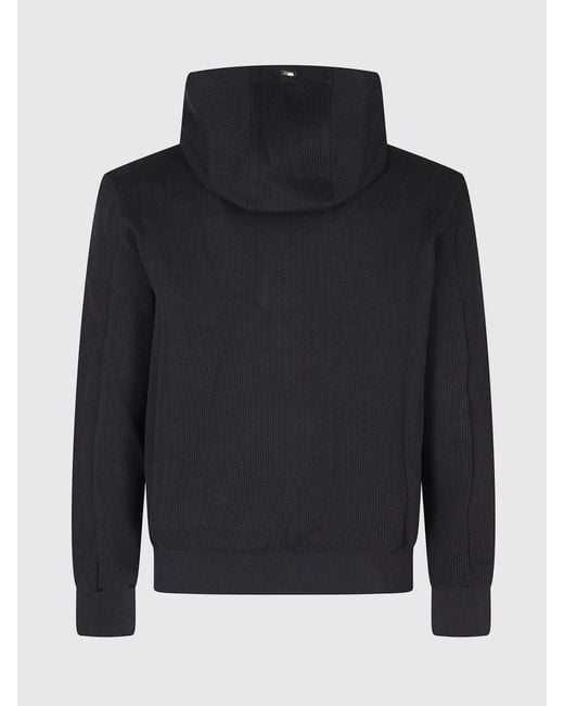 Herno Blue Hooded Cotton-Blend Zip-Up Cardigan With Drawstring for men