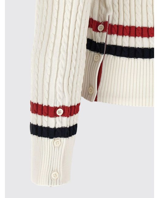 Thom Browne White Cotton Sweater for men