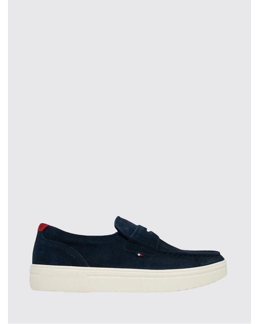 Tommy Hilfiger Blue Suede Loafers for men