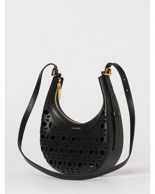 Coccinelle Black Whisper Perforated Leather Bag