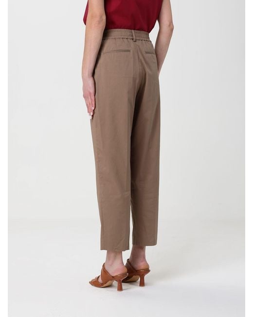 PT Torino Brown Classic Cotton Blend Trousers