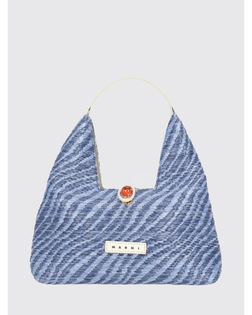 Marni Blue Wavy Mini Trapeze Bag