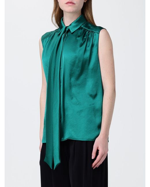 Versace Green Satin Shirt With Foulard