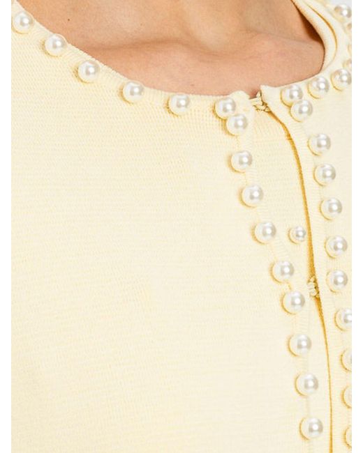 Twinset Natural Viscose Cardigan With Pearls
