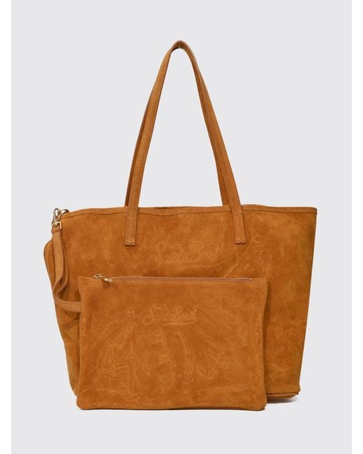Mc2 Saint Barth Brown City Suede Shoulder Bag