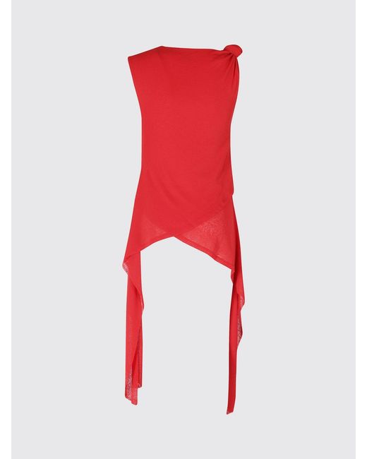 Ganni Red Asymmetrical Top