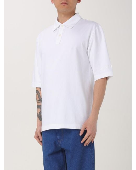 Marni White Short Sleeve Polo Shirt for men