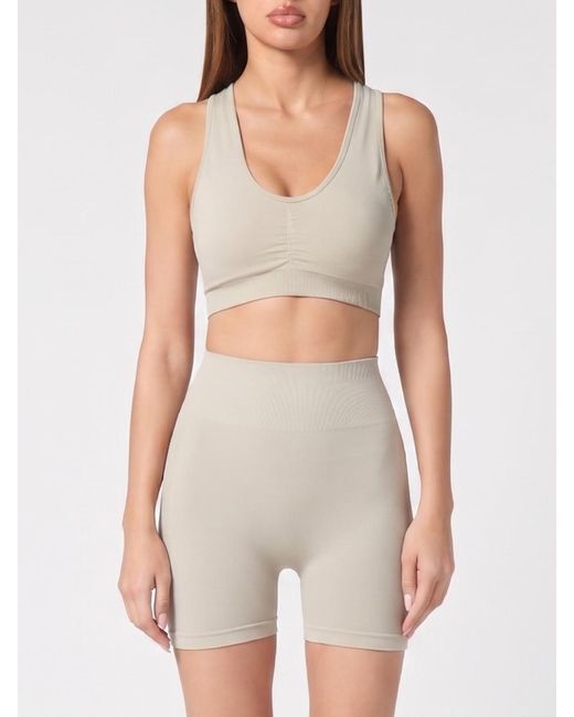 Philipp Plein White Technical Stretch Fabric Crop Top