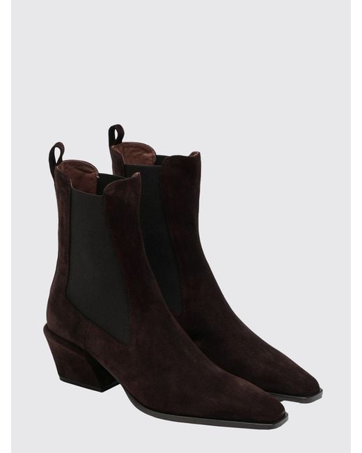 Paris Texas Black Bettina Suede Western Chelsea Boots With Mid Flared Heel