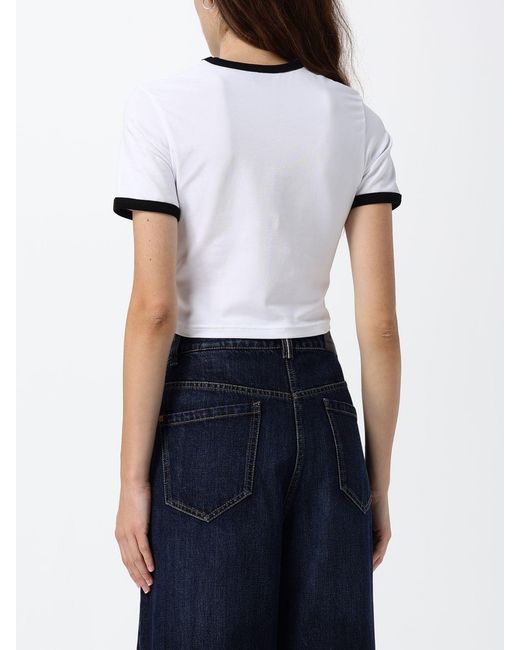 Casablanca White Cropped Graphic Print Organic Cotton T-Shirt